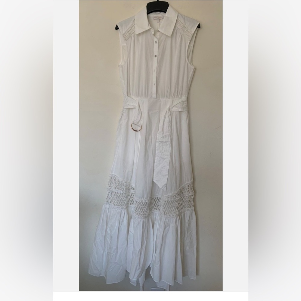 New Ramy Brook Celina Midi Shirtdress in White Size XS